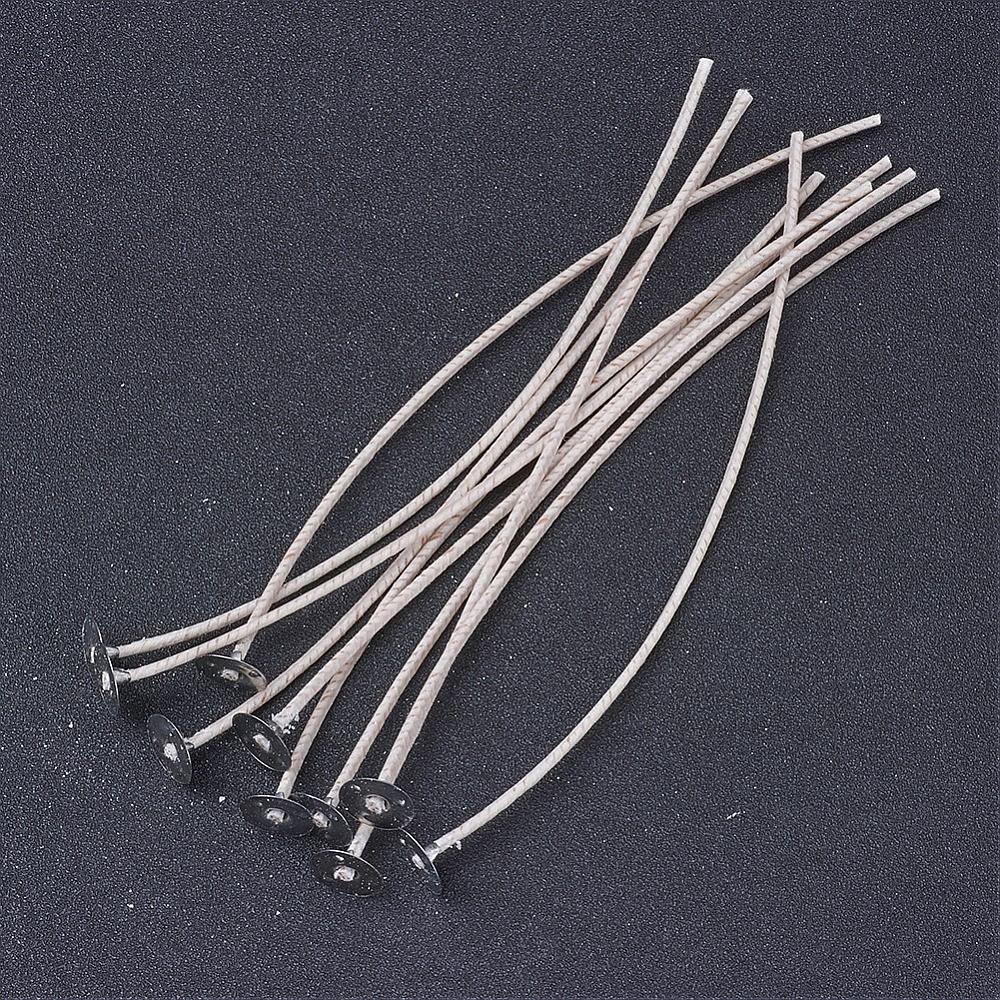 Kerzendocht mit Halter gewachst 15cm 10 Stück