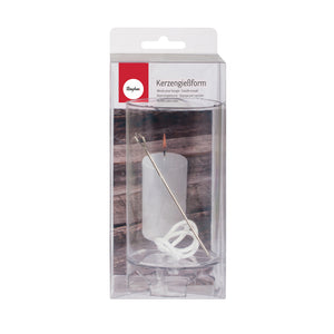 Kerzengießform zylindrisch Kunststoff transparent 10,5cm hoch 6cm Dm