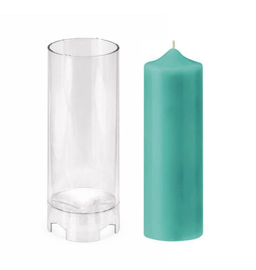 Kerzengießform Profi Stumpenkerze Spitzkopf aus Kunststoff transparent 60x200mm