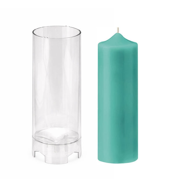 Kerzengießform Profi Stumpenkerze Spitzkopf aus Kunststoff transparent 60x200mm