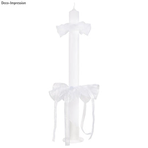 Kerzenhalter weiß ø 30mm für Tauf- und Kommunionkerzen