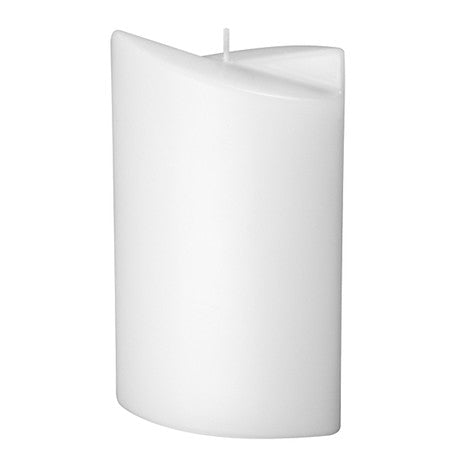 Kerzenrohling Doppelflügel Ellipse glatt weiß 230/90/55mm