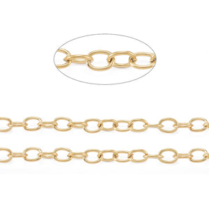 Kette aus Edelstahl goldfarbig ungeschweißt 8x6x1mm 1m