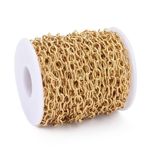 Kette aus Edelstahl goldfarbig ungeschweißt 8x6x1mm 1m