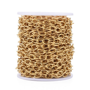 Kette aus Edelstahl goldfarbig ungeschweißt 8x6x1mm 1m