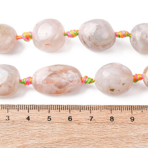 Kirschblüten Achat Naturstein-Perle Nuggets getrommelt 14-27mm Bohrung 2mm 1 Stück