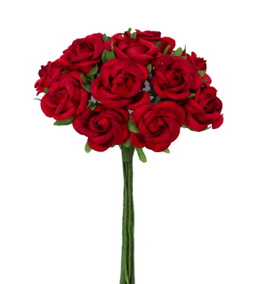 Kleinblumen Samtröschen tiefrot 22mm 12 Stk./Bund