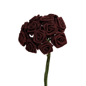 Kleinblumen Dior-Rose dunkelbraun matt ⌀ 10mm 12Stk/Bd.