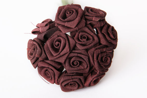 Kleinblumen Dior-Rose dunkelbraun matt ⌀ 10mm 12Stk/Bd.