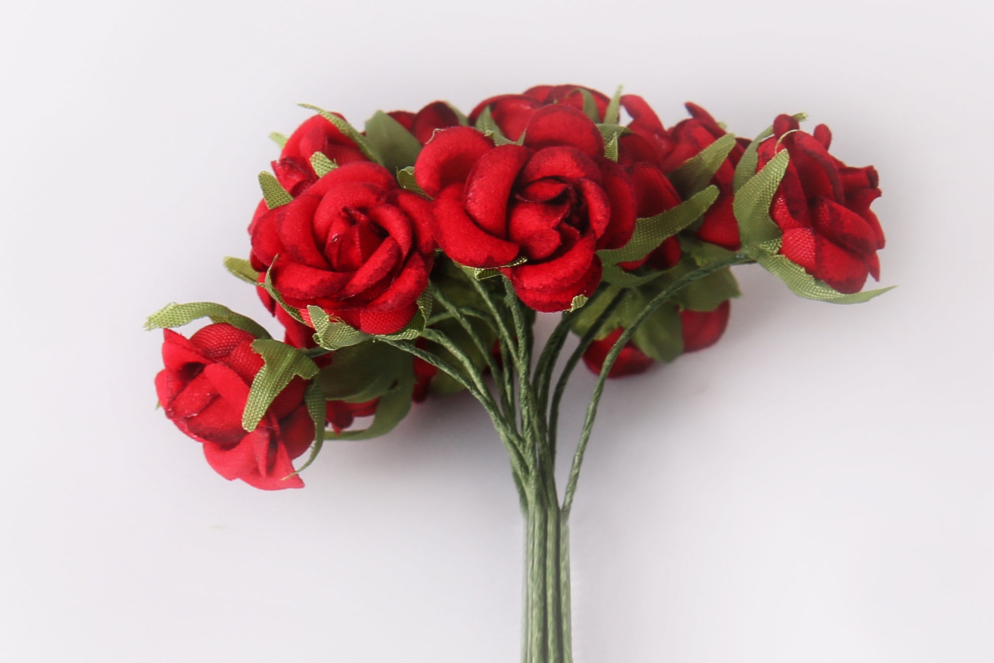 Kleinblumen Samtröschen tiefrot 22mm 12 Stk./Bund