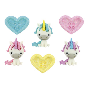 Dress It Up Acrylknöpfe Set Einhorn 6 Stück