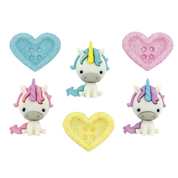 Dress It Up Acrylknöpfe Set Einhorn 6 Stück