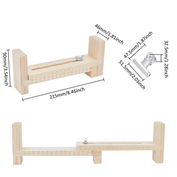 Knüpfhilfe Holzrahmen Fixier-Werkzeug Set 3-teilig 5-22 × 3-5 cm