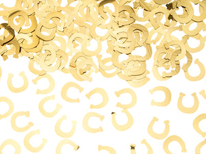 Konfetti Hufeisen aus Folie in Gold 15g
