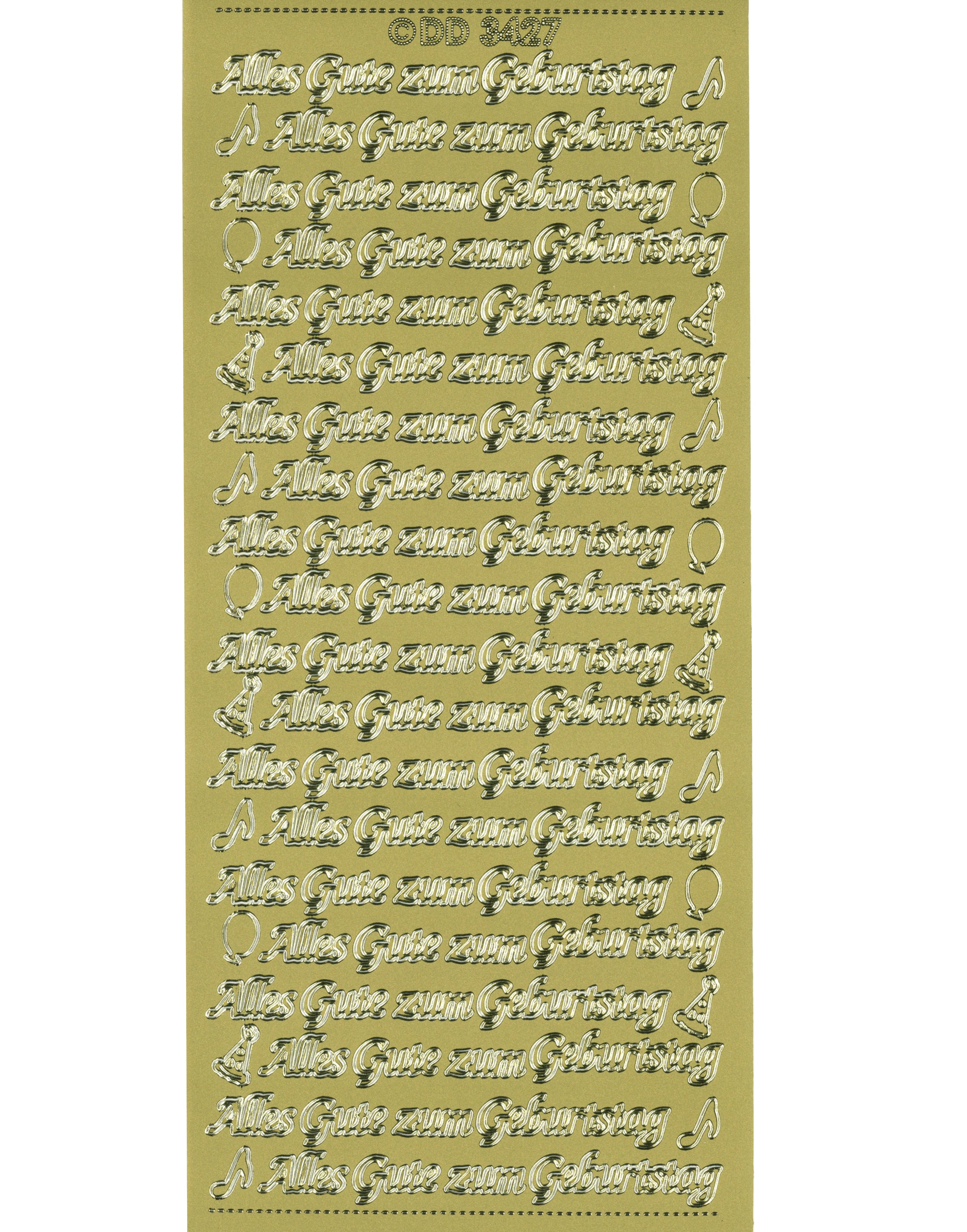 Shiny Outline Sticker Alles Gute zum Geburtstag Konturensticker 10x23cm Bogen