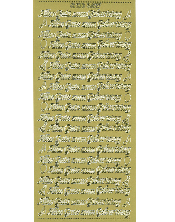 Konturensticker Schriftzug Alles Gute zum Geburtstag 10x23cm 1 Bogen