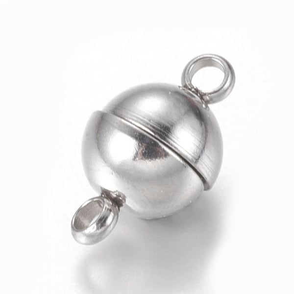 Kugel- Magnetverschluss aus Edelstahl rund 6mm 1 Stück