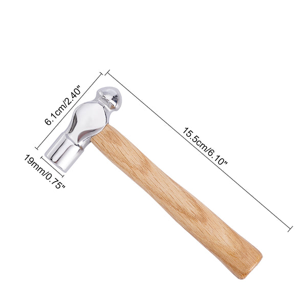 Kugelhammer aus Stahl mit Holzgriff 15,5×6,1cm 1 Stück