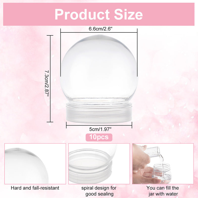 Kunststoff-Kugel mit Schraubdeckel transparent 6,6x7,3cm