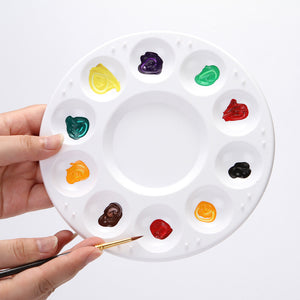 Kunststoff-Mischpalette rund & flach weiß Ø 17cm