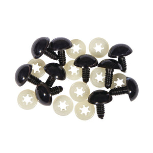 Kunststoff Sicherheitsaugen mit Unterlegscheiben dunkelbraun 18 mm ø 10 Stück