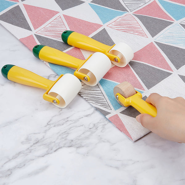 Kunststoffwalzen-Set + 1 Holzwalze für Druckgrafiken 4 Stück