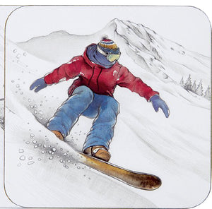 IHR Lunch-Servietten Skifahrer BLACK SKI RUNS FSC-Mix 33x33cm 20 Stück / Packung