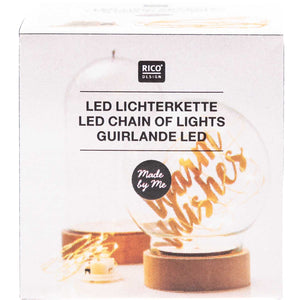 LED Lichterkette für Dekohaube gold 1,50m 15 Lichter