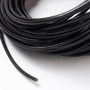 Lederriemen schwarz 2mm 10m/Bündel