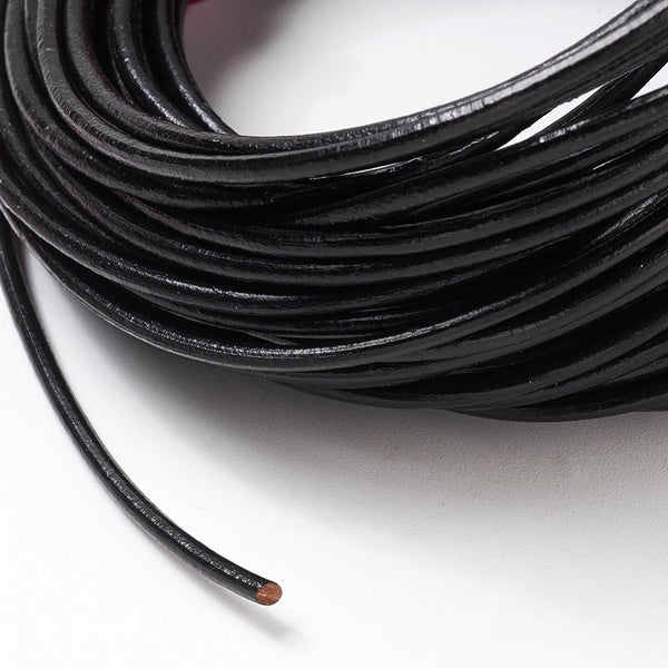 Lederriemen schwarz 2mm 10m/Bündel