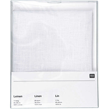 Leinen 46x46 cm 11-fädig weiß