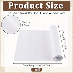 Leinwandrolle grundiert weiß 37cm x 5m