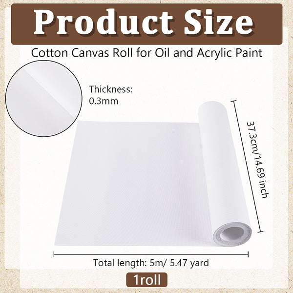 Leinwandrolle grundiert weiß 37cm x 5m