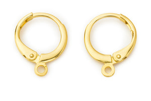 Leverback Earring Hooks Ohrringe rund 13mm 4 Stück / 2 Paar
