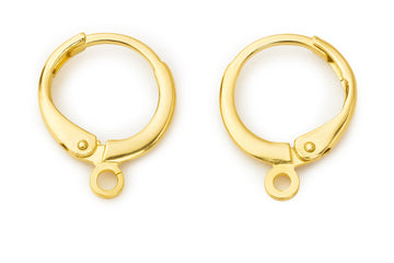 Leverback Earring Hooks Ohrringe rund 13mm 4 Stück / 2 Paar