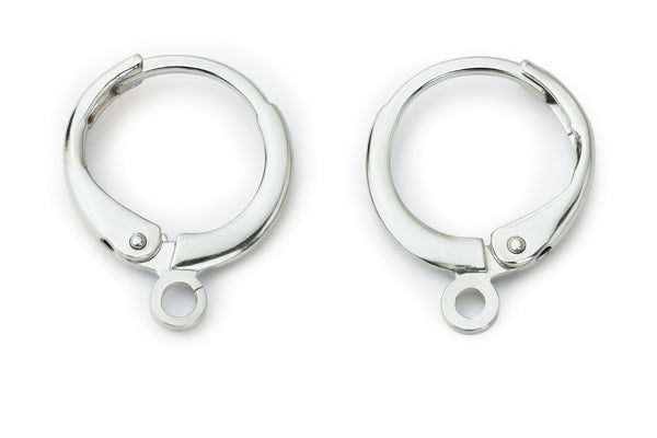 Leverback Earring Hooks Ohrringe rund 13mm 4 Stück / 2 Paar