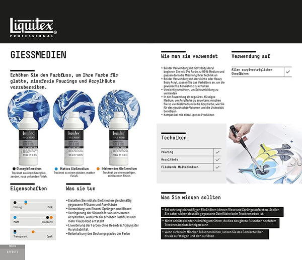 Liquitex Gießmedium für Acrylfarben wasserfest nicht-vergilbend flexibel GLOSS