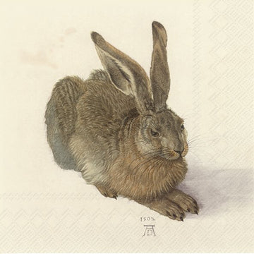 Lunch-Servietten Dürer Hase creme 33x33cm 20 Stück / Packung