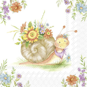 Lunch-Servietten Flower Hanni Schnecke  33x33cm 20 Stück / Packung