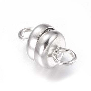 Magnetverschluss aus Messing mit Öse bleifrei &amp; nickelfrei platinfarben 11x6mm 1 Stück