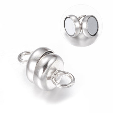 Magnetverschluss aus Messing mit Öse bleifrei &amp; nickelfrei platinfarben 11x6mm 1 Stück