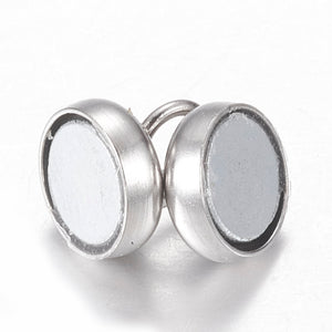 Magnetverschluss aus Messing mit Öse bleifrei & nickelfrei platinfarben 11x6mm 1 Stück