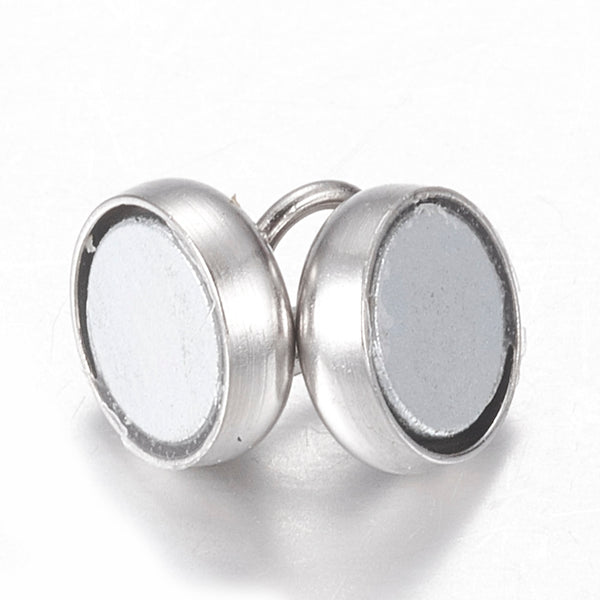 Magnetverschluss aus Messing mit Öse bleifrei & nickelfrei platinfarben 11x6mm 1 Stück