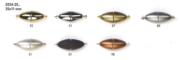 Magnetverschluss für Schmuck mit Ösen oval 25x11cm