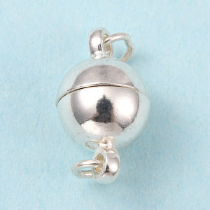 Magnetverschluss rund mit Ösen und Biegeringen nickelfrei 14x8mm Lochgröße 2mm 1 Stück