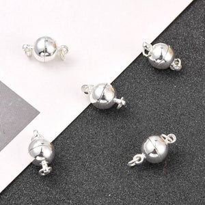 Magnetverschluss rund mit Ösen und Biegeringen nickelfrei 14x8mm Lochgröße 2mm 1 Stück