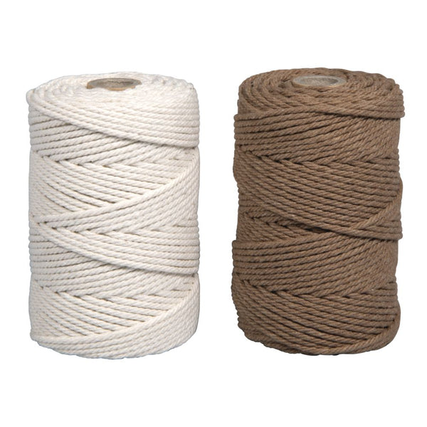 Makramee Garn Set 2,2mm ø, natur 2x 200g 2 Spulen à 70m