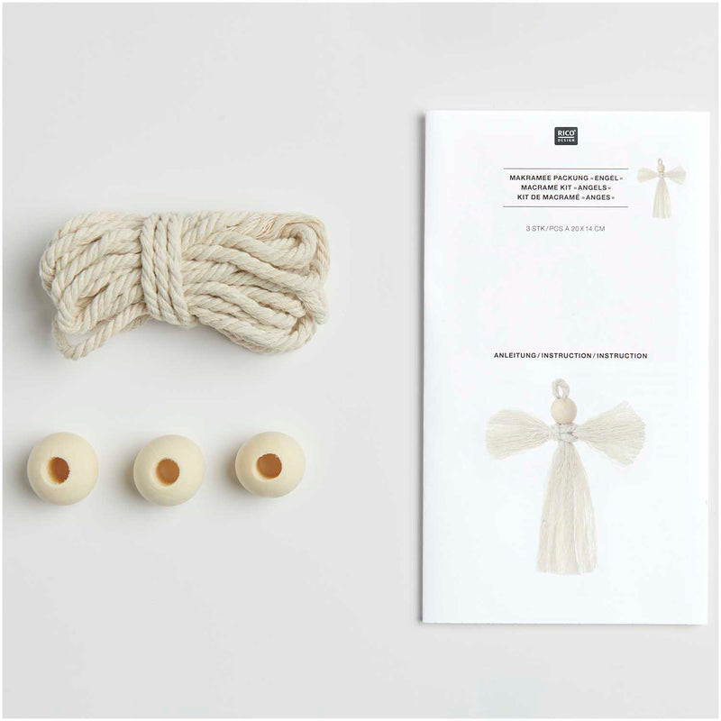 Makramee Set Engel 3 Stk à ca. 15x13cm