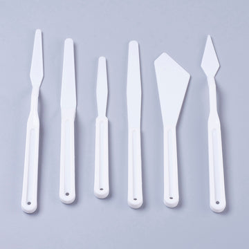 Palettmesser Malspachtel Set Kunststoff weiß 6-teilig