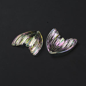 Meerjungfrauenflosse Meerjungfrauenschwanz Anhänger aus Acryl klar irisierend 32x32x3 mm 6 Stück/ Packung